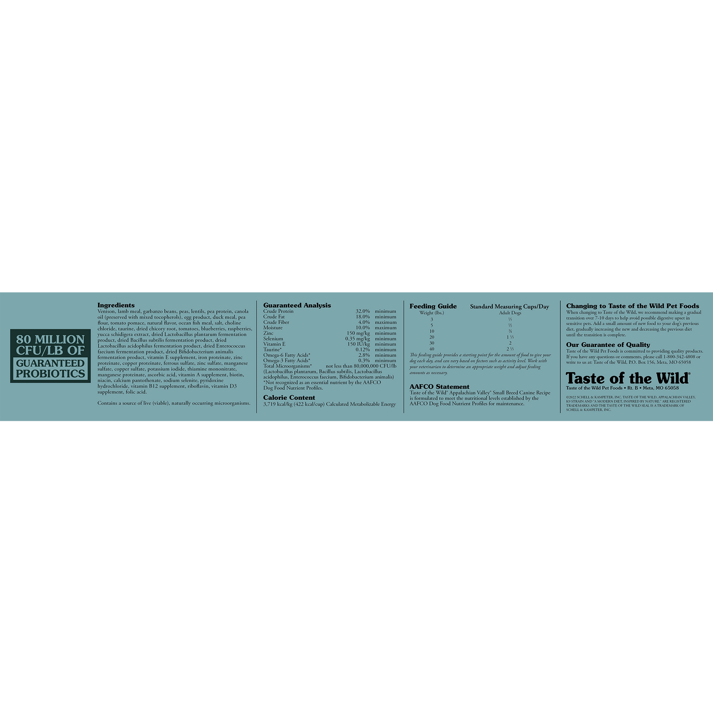 Taste Of The Wild - Appalachian Valley Small Breed Canine Recipe 2kg