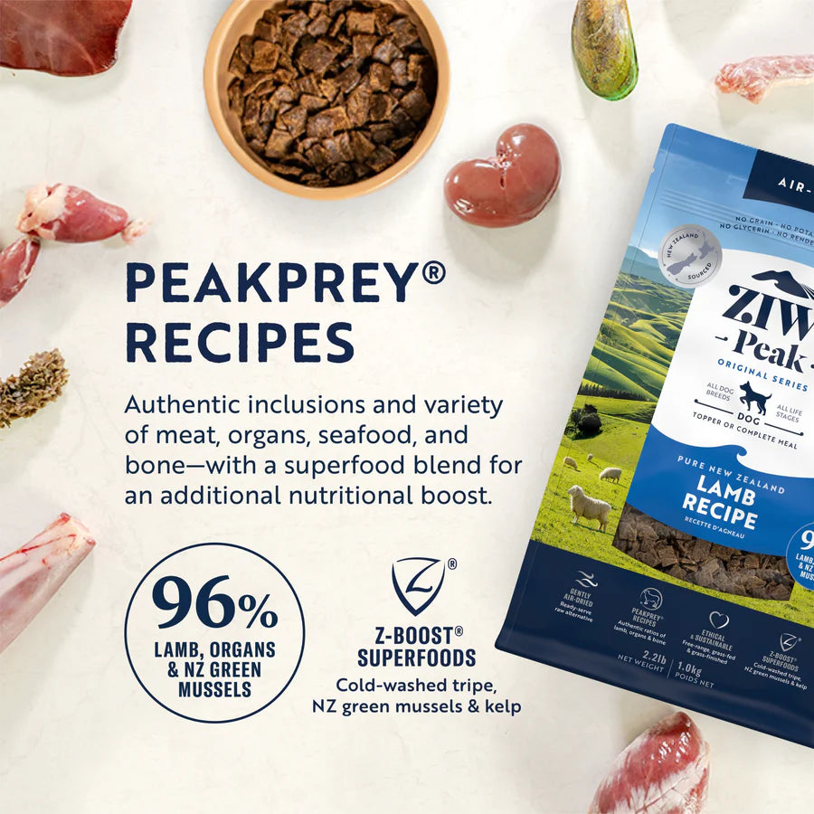 20% OFF - ZIWI Peak Dog Air Dried Food Lamb (1KG)