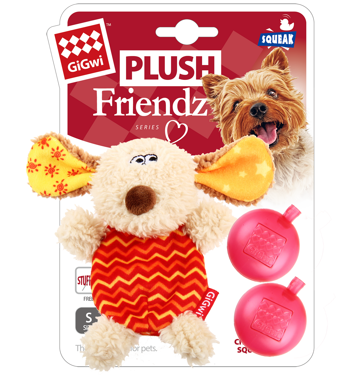 GiGwi Plush Friendz With Refillable Squeaker Plush Toy