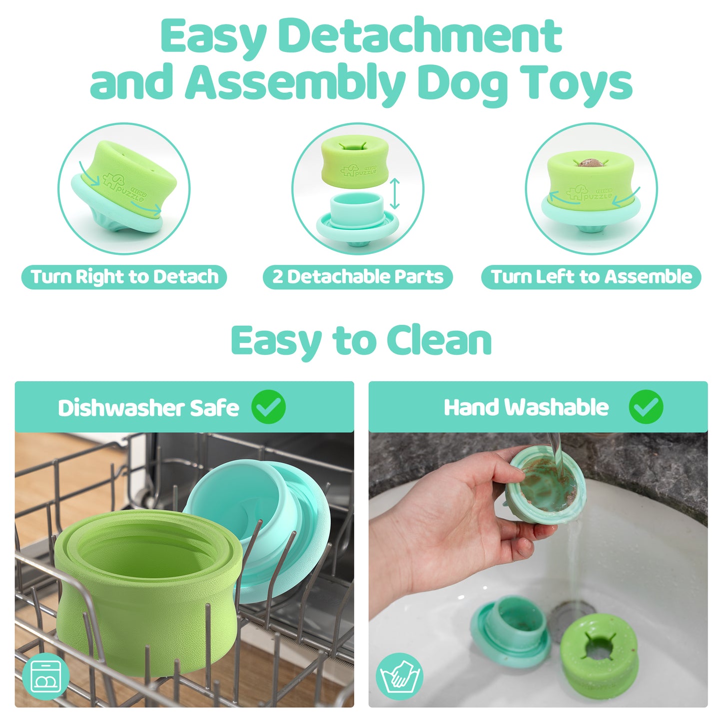 Puzzle Feeder Interactive Dog Toy Lickpop Green