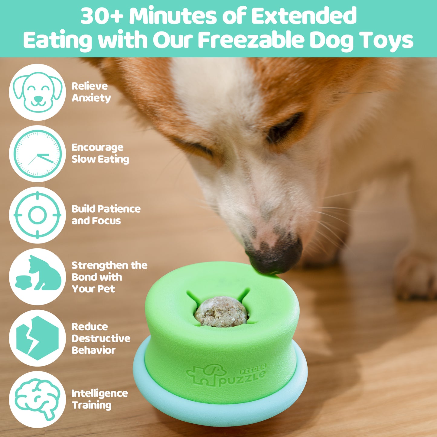 Puzzle Feeder Interactive Dog Toy Lickpop Green