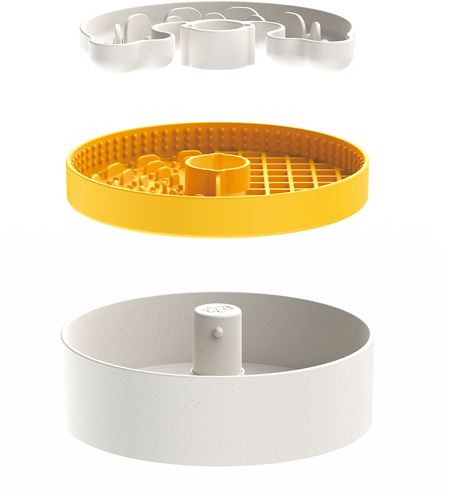 Puzzle Feeder™ Lite / Dog Bowl for Eating Habit Training for S/M Breeds (Orange)