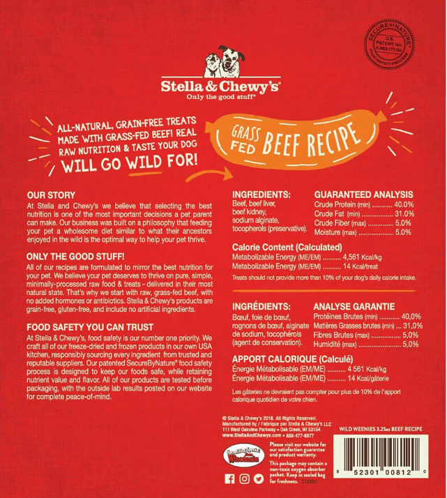 Stella & Chewy's - Cage-Free Beef Wild Weenies