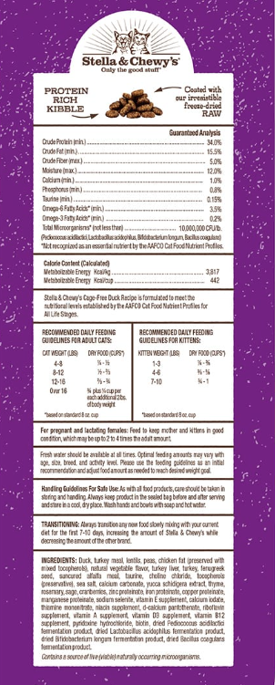Stella & Chewy's - Raw Coated Kibble Cage-Free Duck Recipe for Cats