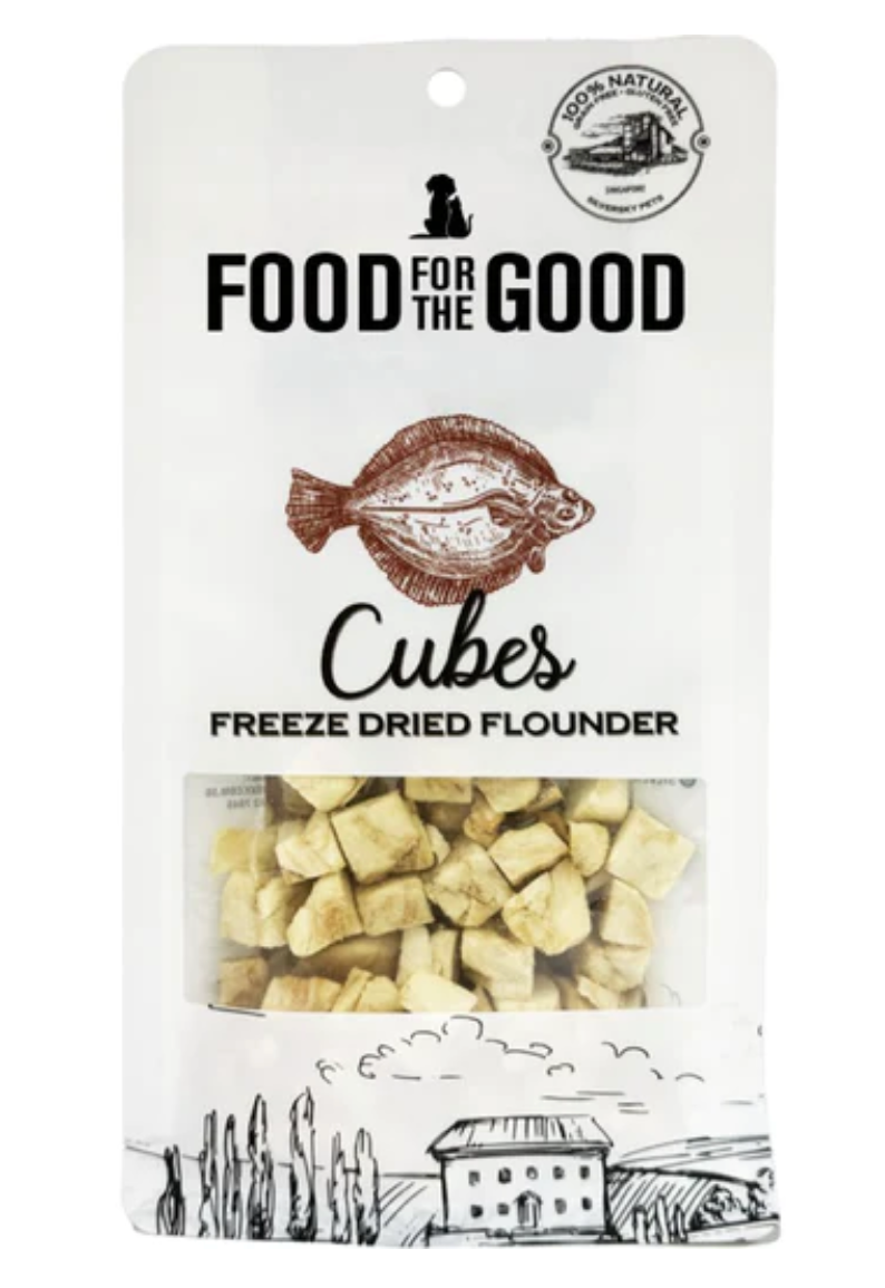 Food For The Good Flounder Cubes Freeze-Dried Treats For Cats & Dogs 40g