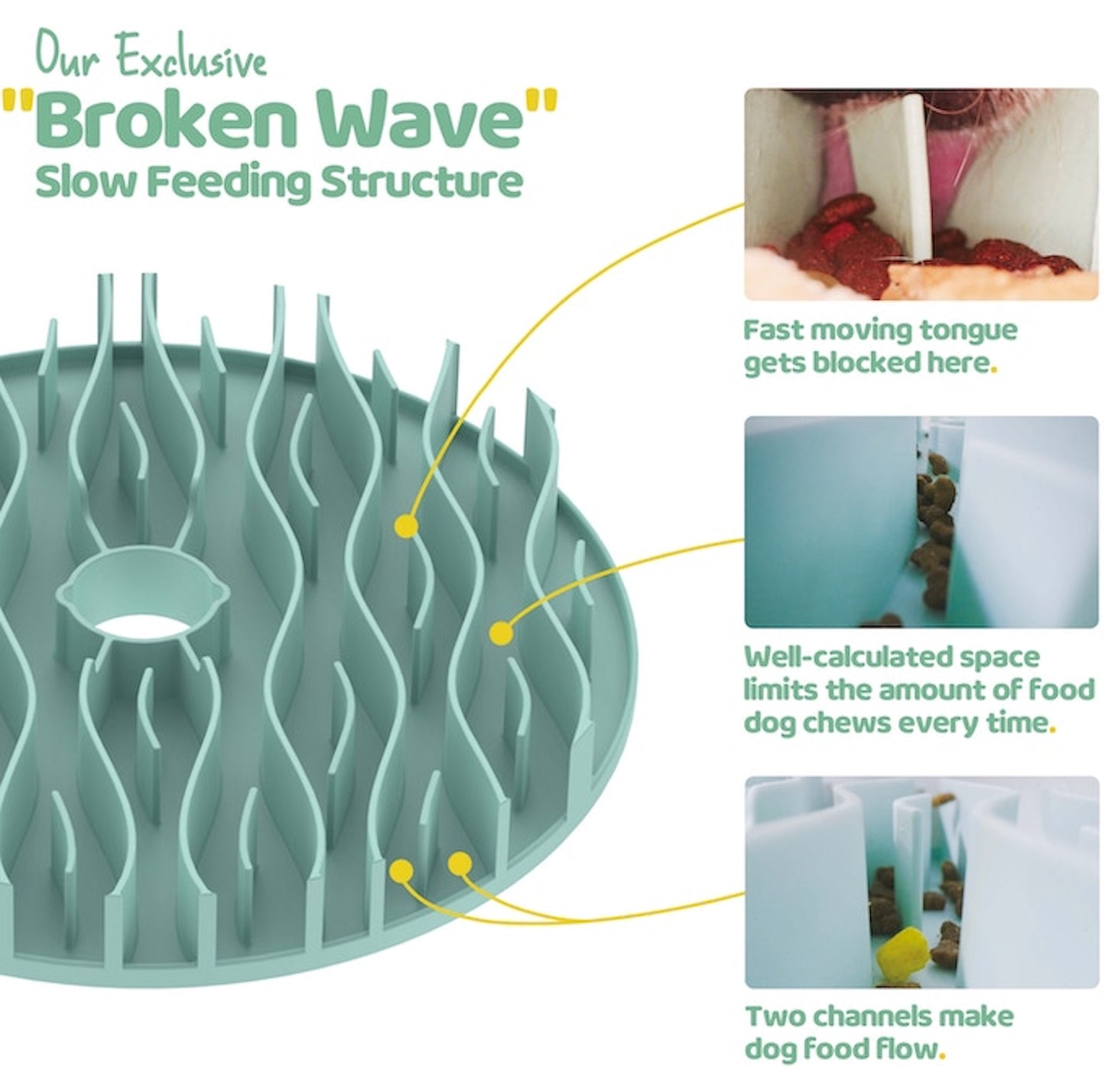 Puzzle Feeder™ Dog Bowl for Eating Habit Training (Lawn-Green)