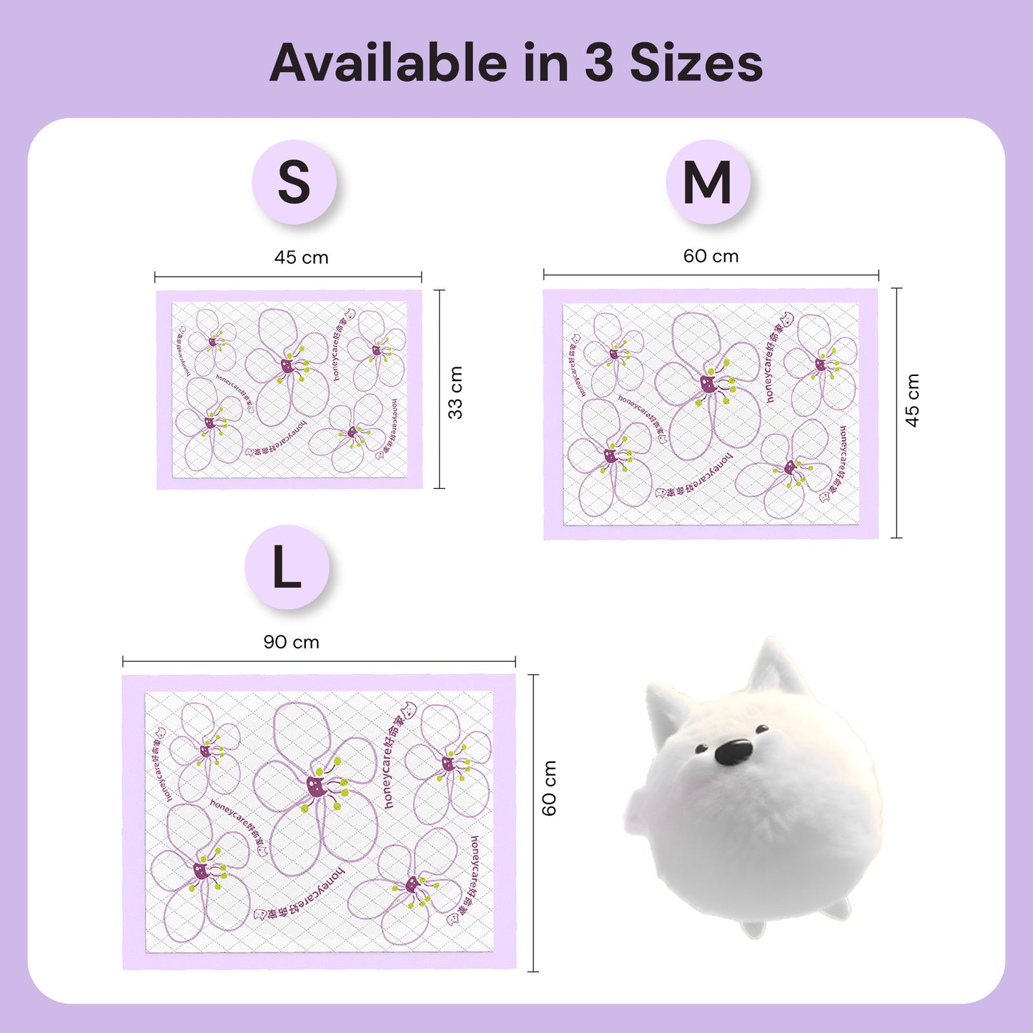 Honeycare Purple Side Leakage Prevention Pet Training Sheet