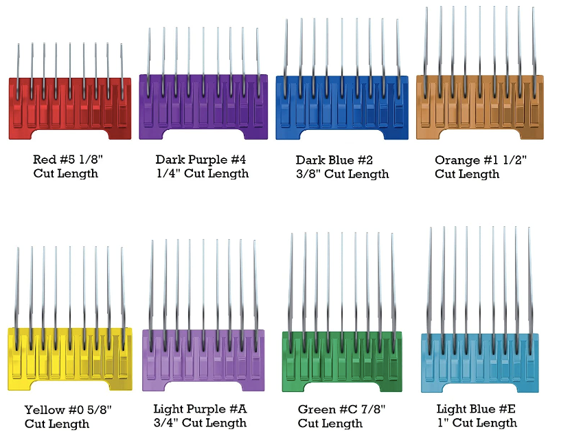 WAHL Professional Animal Stainless Steel Attachment Guide Comb Set for Wahl Chrom
