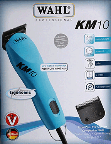 WAHL KM10 Professional 2 Speed Corded Rinseable Detachable Blades Pet Clipper (01261-0010, Blue)