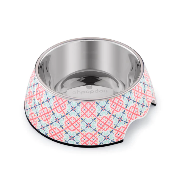 Ohpopdog Non-slip Bowl - Heritage Bibik Pink