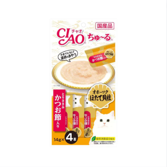 CIAO Churu Chicken Fillet with Scallop and Sliced Bonito