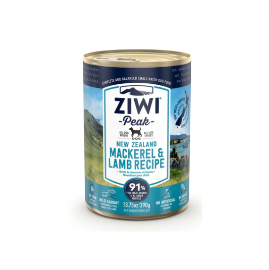ZIWI Peak Dog Canned Food Mackerel & Lamb 390g