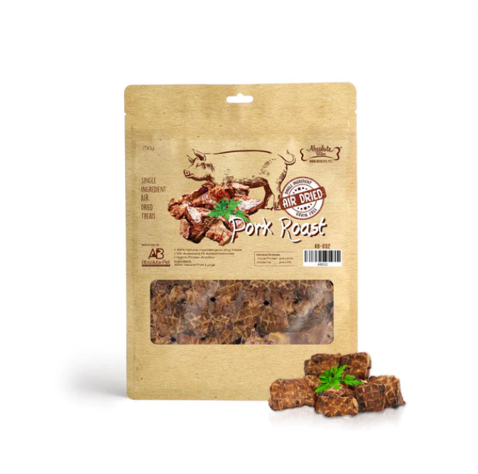 Absolute Bites Air Dried Pork Roast Dog Treats 250g