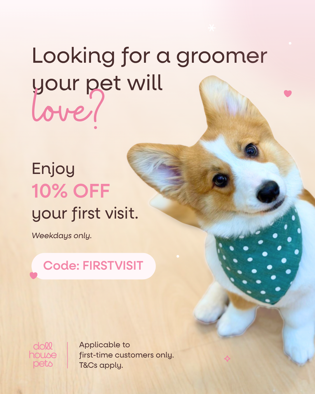 New to Dollhouse? Enjoy 10% Off Your First Groom ♡
