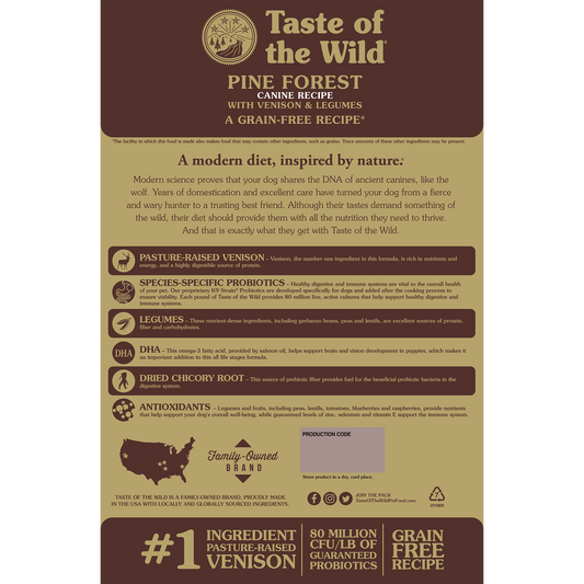 Taste Of The Wild - Pine Forest Canine Recipe