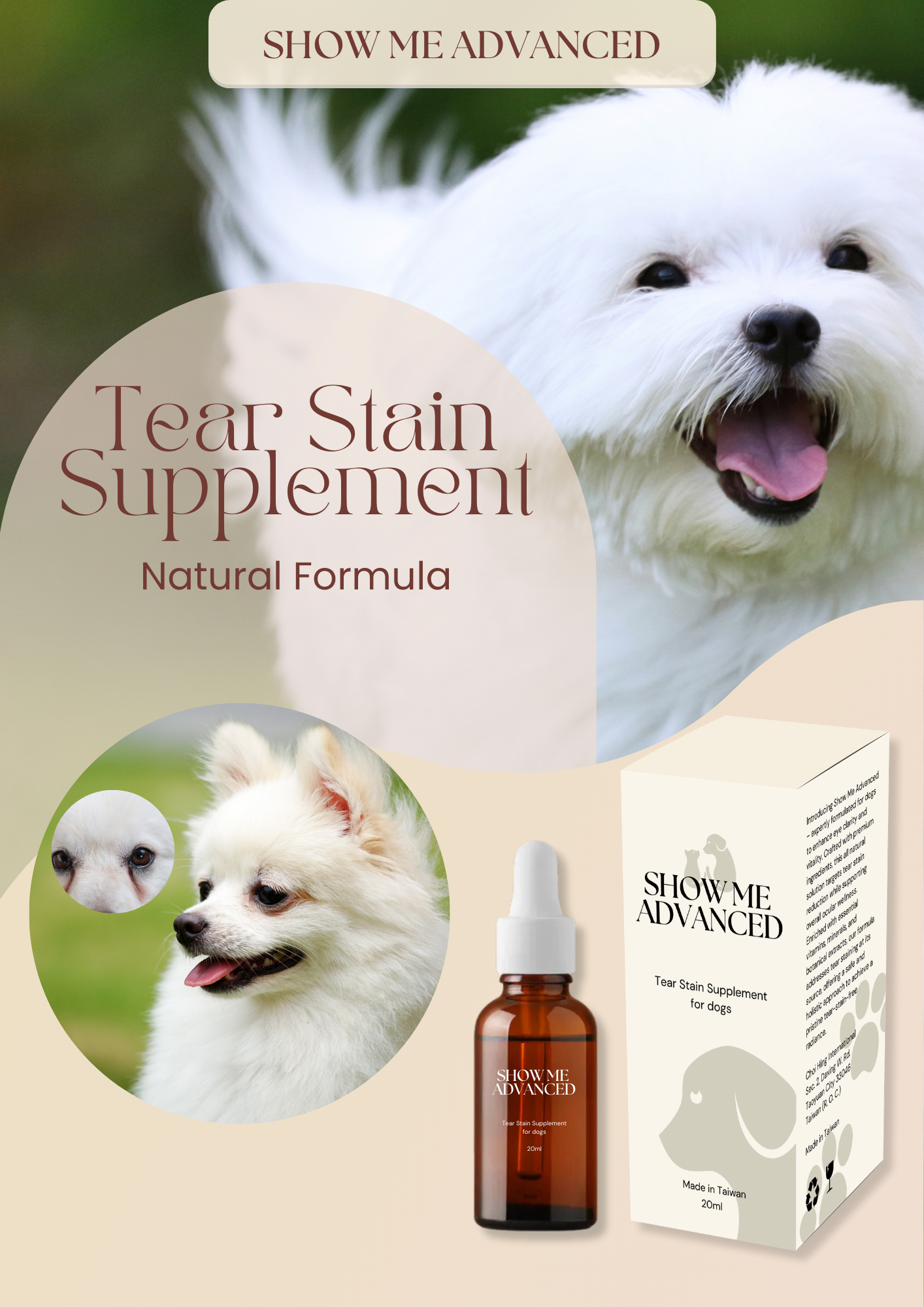 Show Me Advanced Tear Stain Supplement for Dogs & Cats