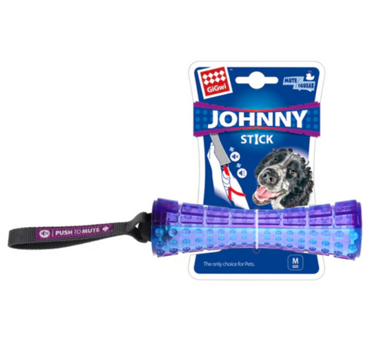 GiGwi Push To Mute Johnny Stick Dog Toy (Purple/Blue)