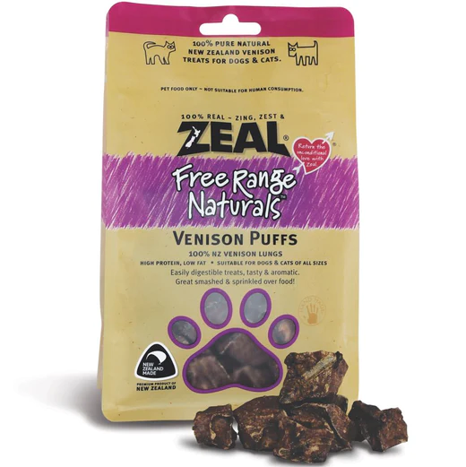 Zeal Free Range Naturals Venison Puff Cats & Dogs Treats (85g)
