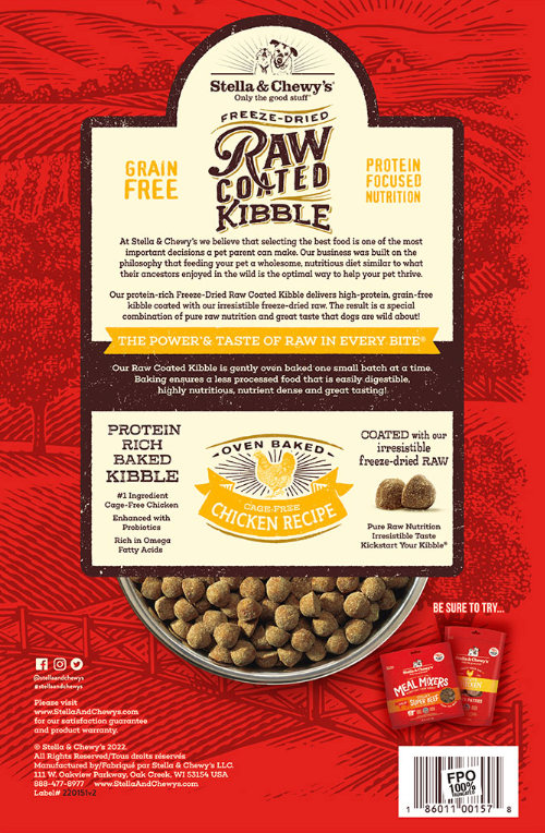 Stella & Chewy's - Cage-Free Chicken Raw Coated Kibble