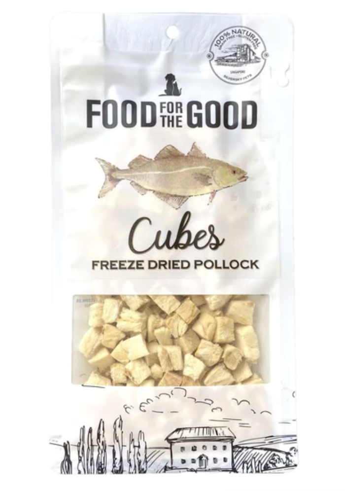 Food For The Good Pollock Cubes Freeze-Dried Treats For Cats & Dogs (50g)