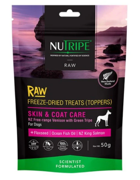 Nutripe Raw Freeze Dried Dog Treats & Toppers (Skin & Coat Care)