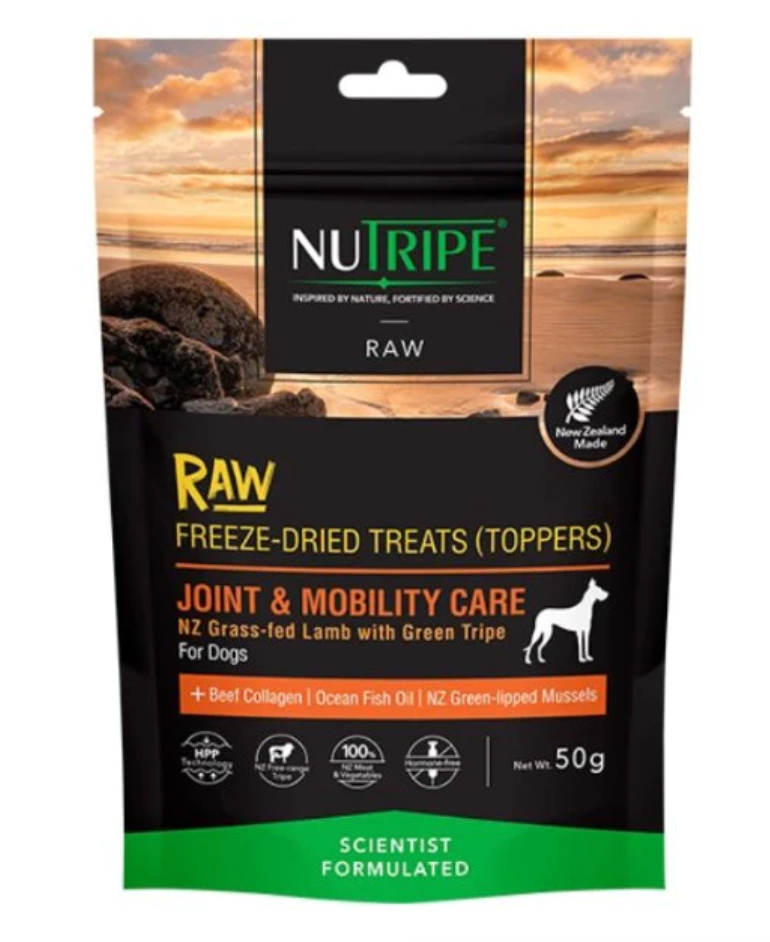 Nutripe Raw Freeze Dried Dog Treats & Toppers (Joint & Mobility Care)