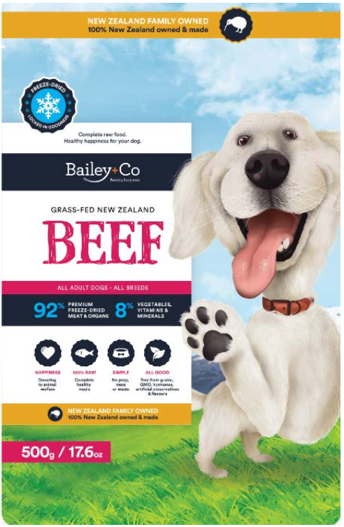 Bailey + Co New Zealand Freeze Dried Raw Dog Food (Beef)