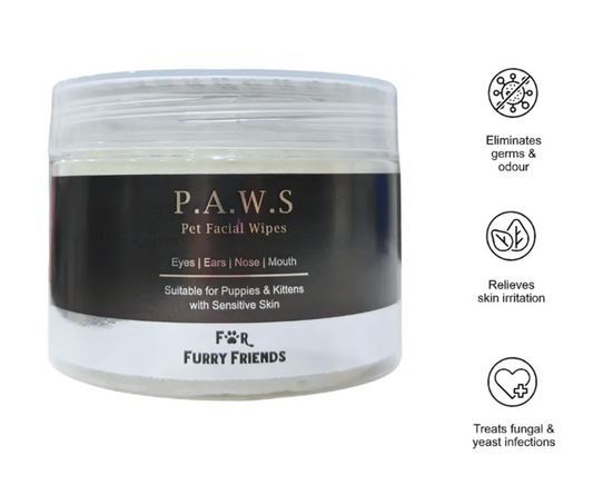 For Furry Friends P.A.W.S Pet Facial Wipes 80 sheets