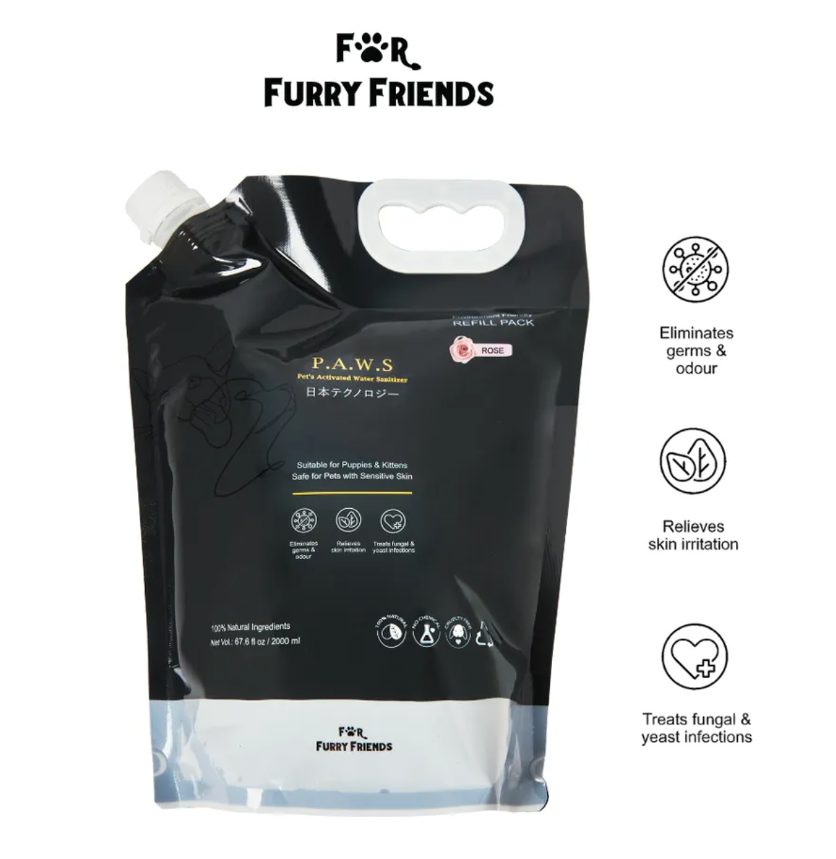 For Furry Friends Pet's Activated Water Sanitizer (P.A.W.S) Rose