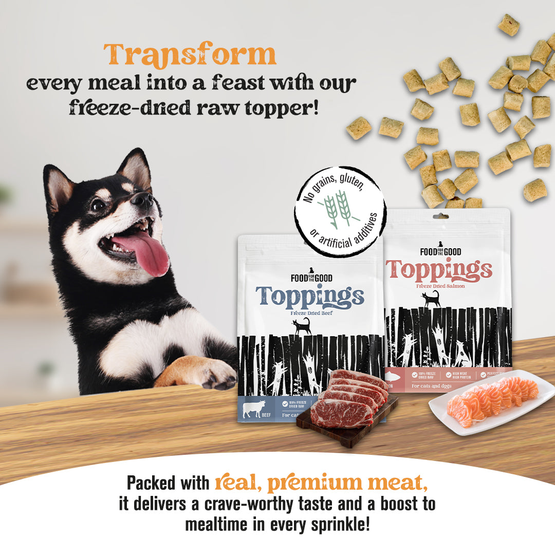 Food For The Good | FFTG Freeze Dried Raw Toppings for Cats & Dogs 250g - 4 Flavours | High Protein