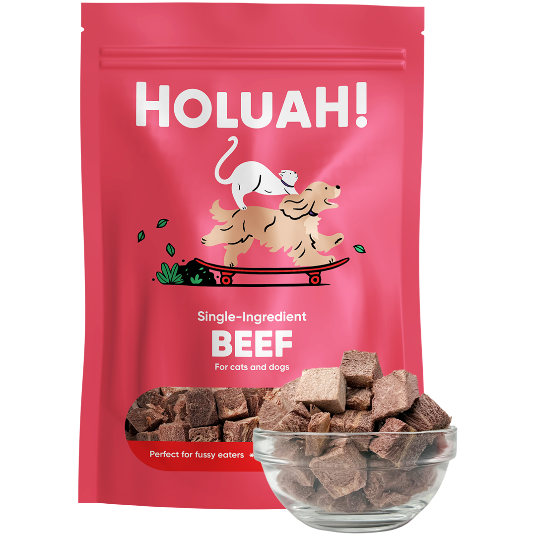 Holuah! Freeze Dried Single Ingredient Treats for Cats & Dogs 70g - 9 Flavours (100% Real Meat)