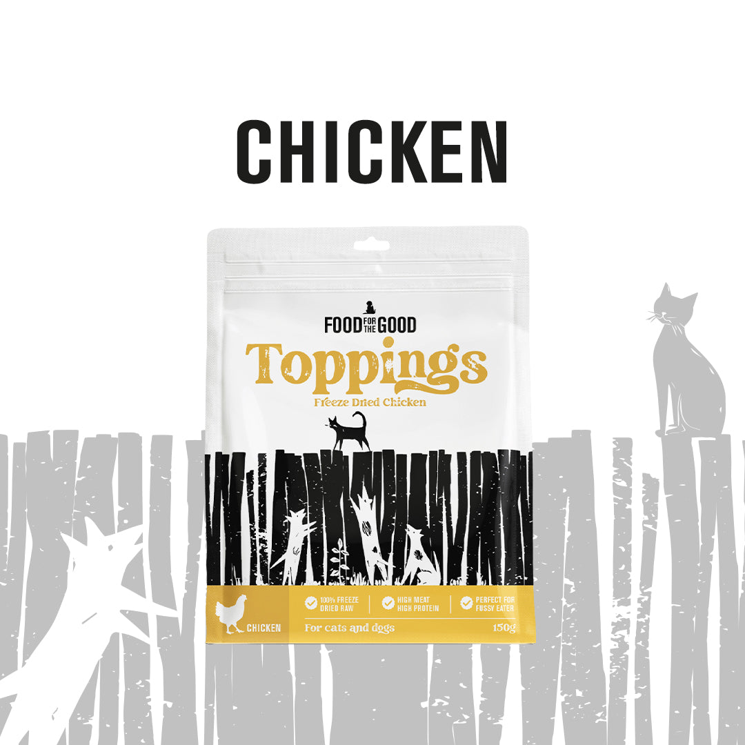 Food For The Good | FFTG Freeze Dried Raw Toppings for Cats & Dogs 250g - 4 Flavours | High Protein