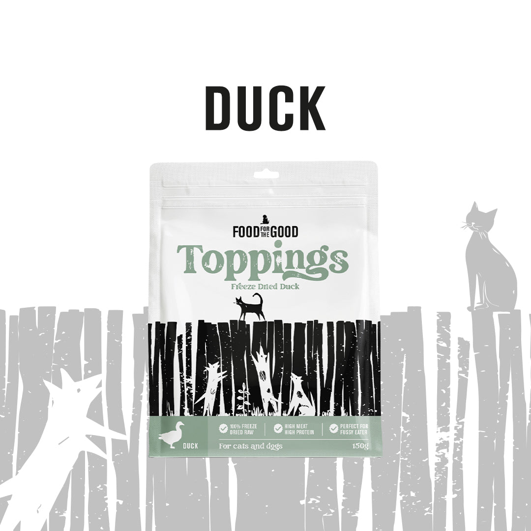 Food For The Good | FFTG Freeze Dried Raw Toppings for Cats & Dogs 250g - 4 Flavours | High Protein