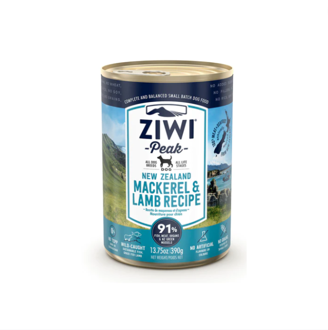 ZIWI Peak Dog Canned Food Mackerel & Lamb 390g