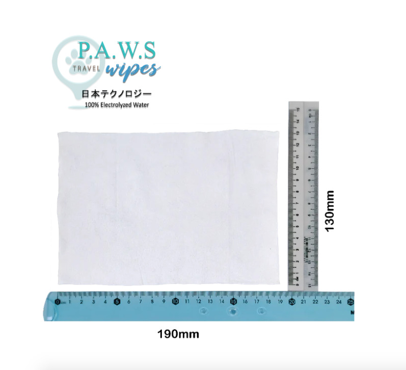 For Furry Friends PET'S ACTIVATED WATER SANITIZER (P.A.W.S) TRAVEL WIPES  (20 PCS PER PACKET)